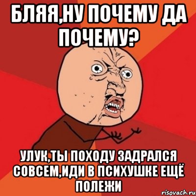 Бляя,ну почему да почему? Улук,ты походу задрался совсем,иди в психушке ещё полежи, Мем Почему