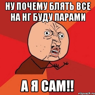 ну почему блять все на НГ буду парами А Я САМ!!