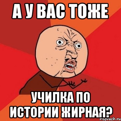 А у вас тоже Училка по истории жирная?, Мем Почему