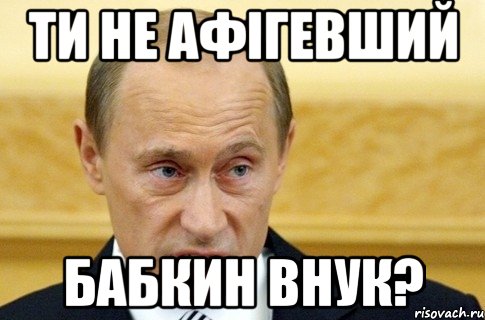 ти не афігевший бабкин внук?, Мем путин