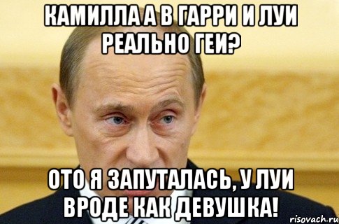 камилла а в гарри и луи реально геи? ото я запуталась, у луи вроде как девушка!, Мем путин