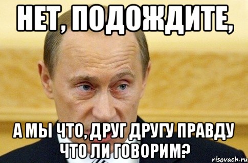 нет, подождите, а мы что, друг другу правду что ли говорим?, Мем путин