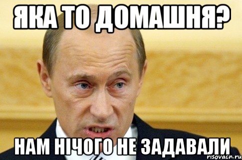 яка то домашня? нам нічого не задавали, Мем путин