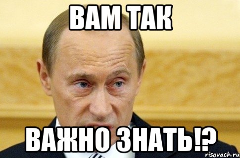 вам так важно знать!?, Мем путин