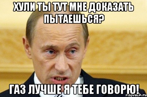 хули ты тут мне доказать пытаешься? газ лучше я тебе говорю!, Мем путин