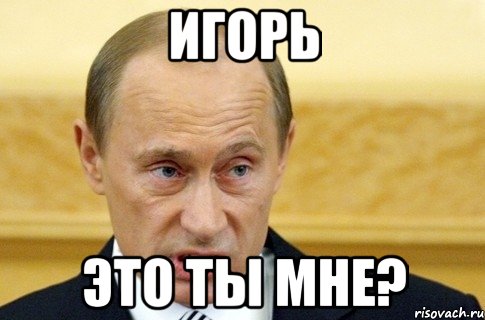 Игорь Это ты мне?, Мем путин