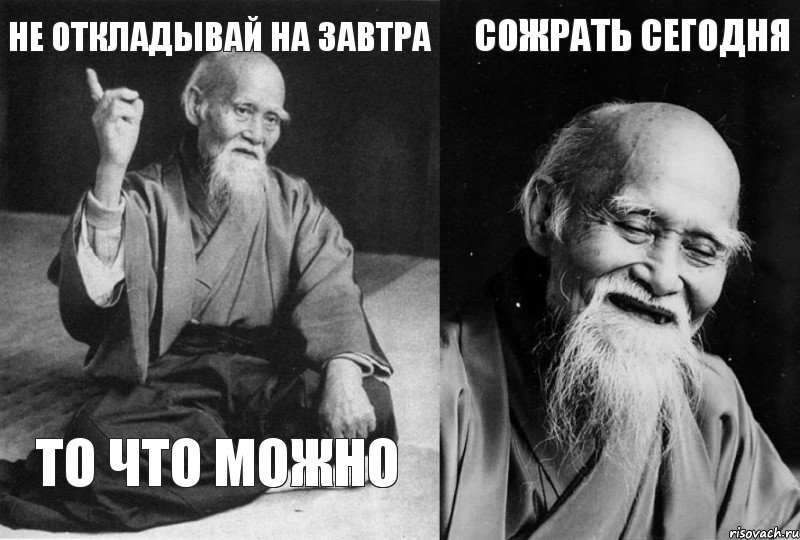 Не откладывай на завтра то что можно сожрать сегодня , Комикс Мудрец-монах (4 зоны)