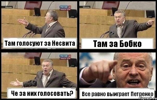 Там голосуют за Несвита Там за Бобко Че за них голосовать? Все равно выиграет Петренко, Комикс с Жириновским