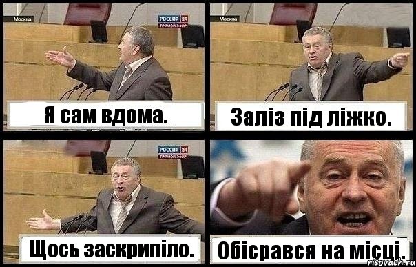 Я сам вдома. Заліз під ліжко. Щось заскрипіло. Обісрався на місці., Комикс с Жириновским