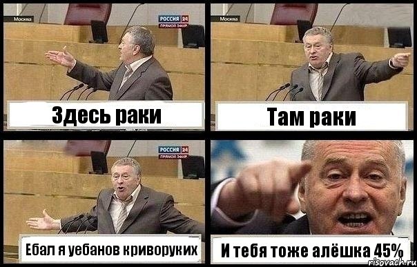 Здесь раки Там раки Ебал я уебанов криворуких И тебя тоже алёшка 45%, Комикс с Жириновским