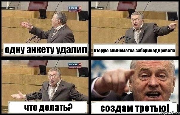 одну анкету удалил вторую свиноматка забарикадировала что делать? создам третью!, Комикс с Жириновским