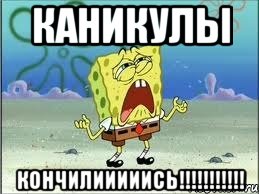 Каникулы Кончилииииись!!!!!!!!!!!, Мем Спанч Боб плачет