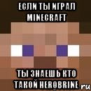 если ты играл minecraft ты знаешь кто такой herobrine, Мем стив