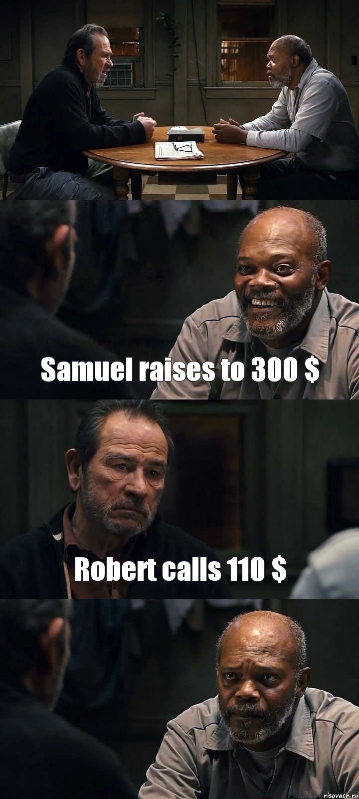  Samuel raises to 300 $ Robert calls 110 $ , Комикс The Sunset Limited