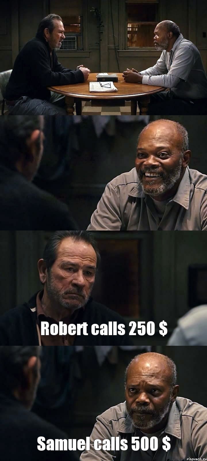   Robert calls 250 $ Samuel calls 500 $, Комикс The Sunset Limited