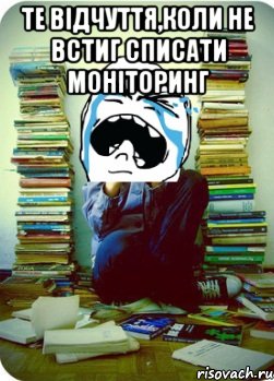 Те відчуття,коли не встиг списати моніторинг , Мем Типовий десятикласник