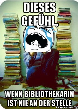 dieses Gefühl, wenn Bibliothekarin ist nie an der Stelle, Мем Типовий десятикласник