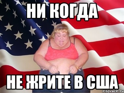 ни когда не жрите в США, Мем Толстая американка