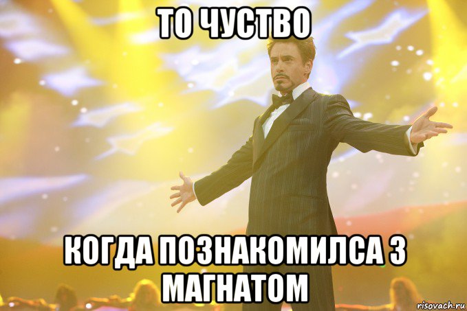 то чуство когда познакомилса з магнатом, Мем Тони Старк (Роберт Дауни младший)