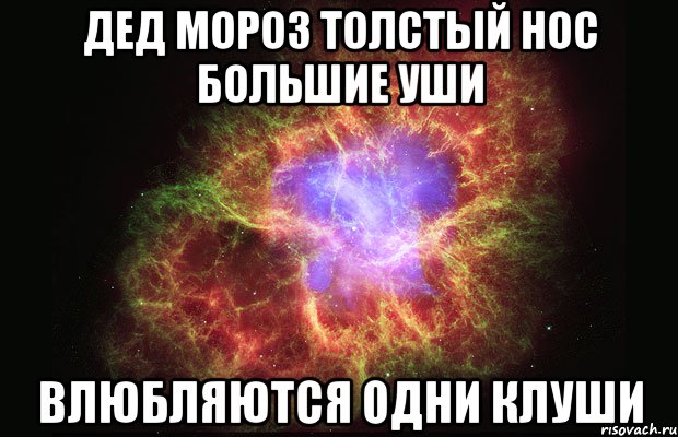 Дед мороз Толстый нос большие уши влюбляются одни клуши, Мем Туманность