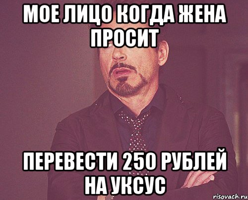 мое лицо когда жена просит перевести 250 рублей на уксус, Мем твое выражение лица