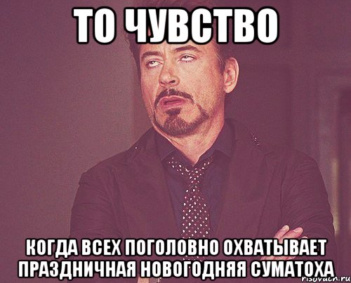 то чувство когда всех поголовно охватывает праздничная новогодняя суматоха, Мем твое выражение лица