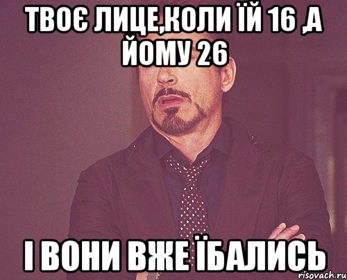 твоє лице,коли їй 16 ,а йому 26 і вони вже їбались, Мем твое выражение лица