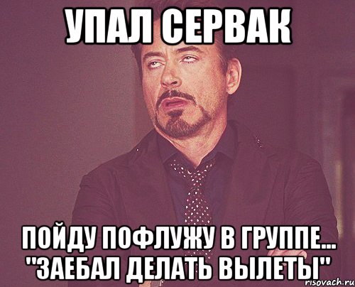 упал сервак пойду пофлужу в группе... "заебал делать вылеты", Мем твое выражение лица