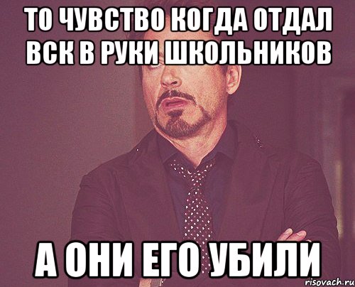 То чувство когда отдал ВСК в руки школьников А они его убили, Мем твое выражение лица