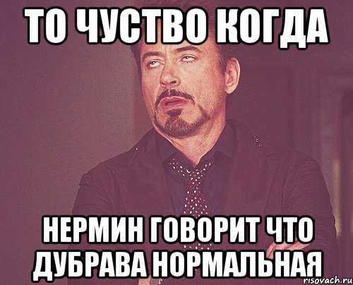 То чуство когда Нермин говорит что Дубрава нормальная, Мем твое выражение лица