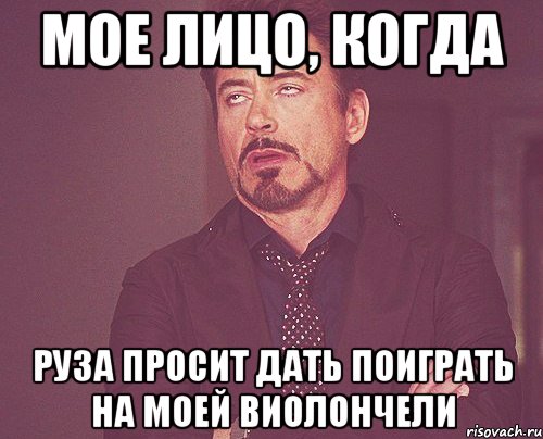 мое лицо, когда руза просит дать поиграть на моей виолончели, Мем твое выражение лица