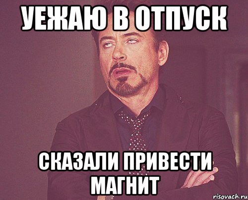 Уежаю в отпуск Сказали привести магнит, Мем твое выражение лица