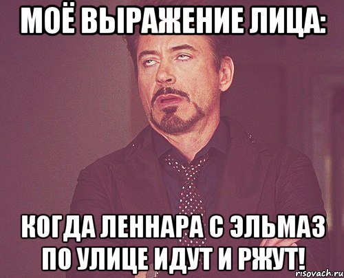 моё выражение лица: когда Леннара с Эльмаз по улице идут и ржут!, Мем твое выражение лица