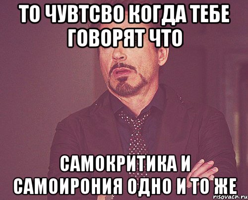 ТО ЧУВТСВО КОГДА ТЕБЕ ГОВОРЯТ ЧТО САМОКРИТИКА И САМОИРОНИЯ ОДНО И ТО ЖЕ, Мем твое выражение лица