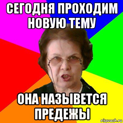 сегодня проходим новую тему она назывется предежы, Мем Типичная училка