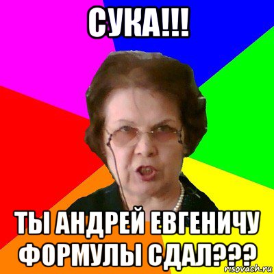 Сука!!! Ты Андрей Евгеничу формулы сдал???, Мем Типичная училка