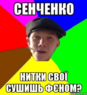 сенченко нитки свої сушишь фєном?, Мем умный гопник