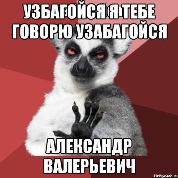 узбагойся я тебе говорю узабагойся Александр Валерьевич, Мем Узбагойзя