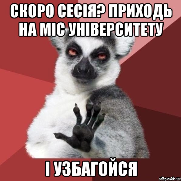 скоро сесія? приходь на міс університету і узбагойся, Мем Узбагойзя