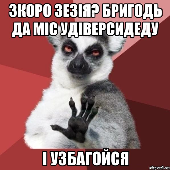 зкоро зезія? бригодь да міс удіверсидеду і узбагойся, Мем Узбагойзя