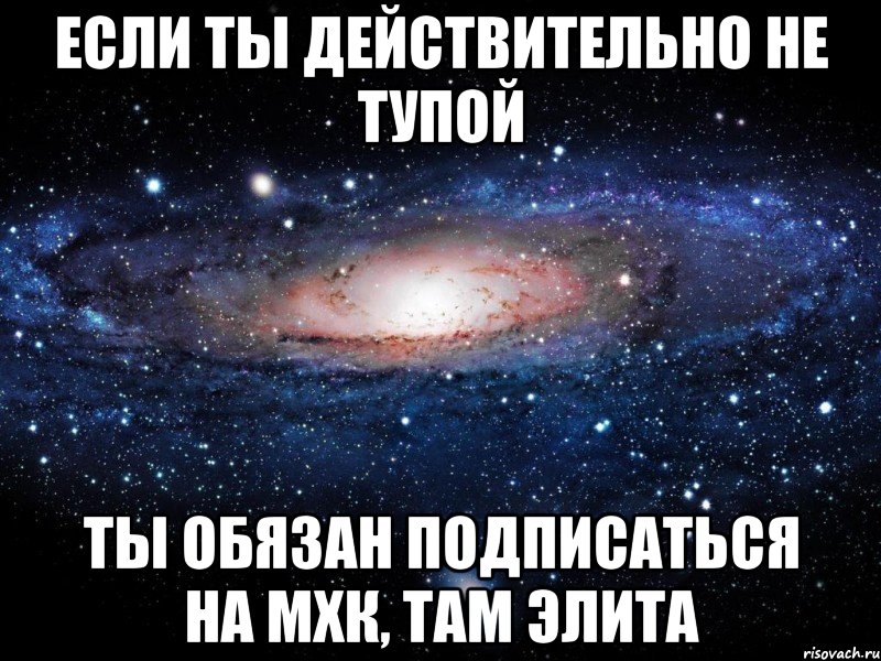 если ты действительно не тупой ты обязан подписаться на мхк, там элита, Мем Вселенная