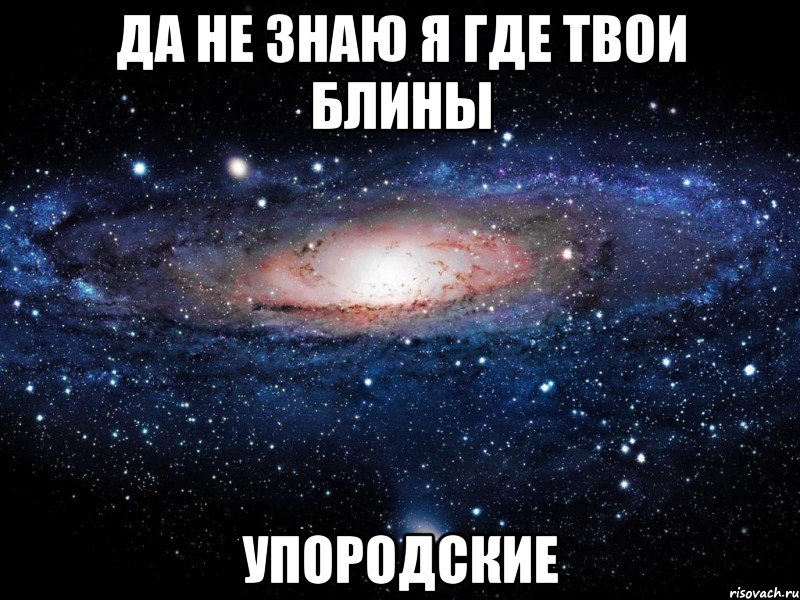 ДА НЕ ЗНАЮ Я ГДЕ ТВОИ БЛИНЫ УПОРОДСКИЕ, Мем Вселенная