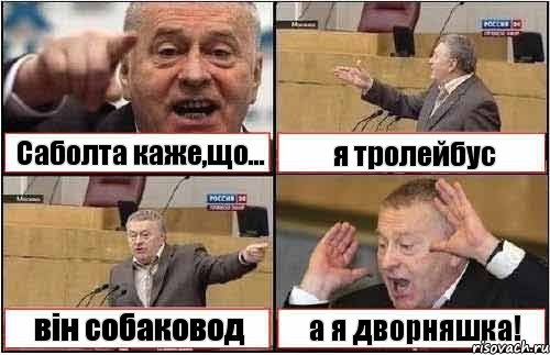 Саболта каже,що... я тролейбус він собаковод а я дворняшка!, Комикс жиреновский