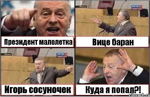 Президент малолетка Вице баран Игорь сосуночек Куда я попал?!, Комикс жиреновский