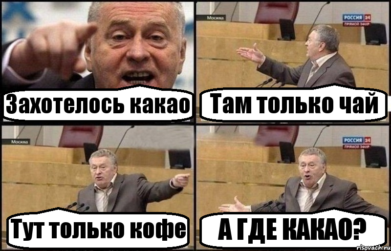 Захотелось какао Там только чай Тут только кофе А ГДЕ КАКАО?, Комикс Жириновский