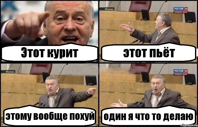 Этот курит этот пьёт этому вообще похуй один я что то делаю, Комикс Жириновский