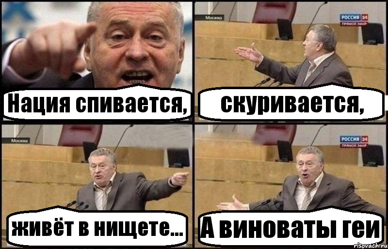 Нация спивается, скуривается, живёт в нищете... А виноваты геи, Комикс Жириновский