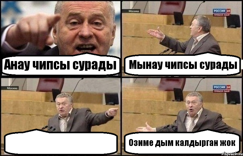 Анау чипсы сурады Мынау чипсы сурады  Озиме дым калдырган жок, Комикс Жириновский