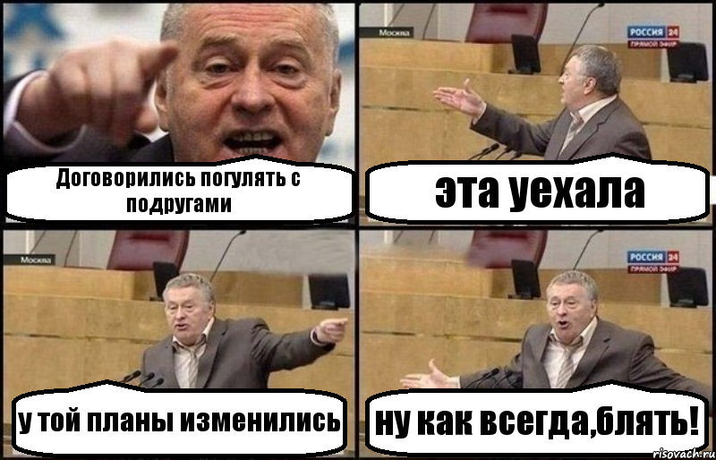 Договорились погулять с подругами эта уехала у той планы изменились ну как всегда,блять!, Комикс Жириновский