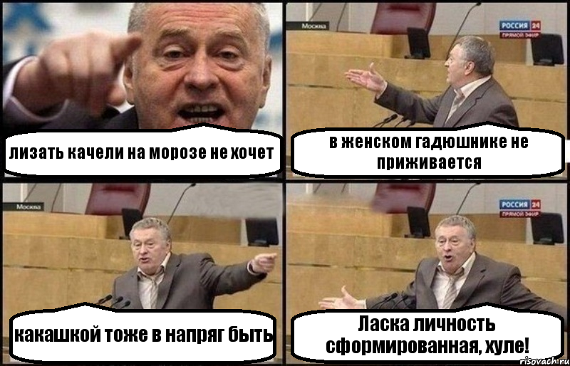 лизать качели на морозе не хочет в женском гадюшнике не приживается какашкой тоже в напряг быть Ласка личность сформированная, хуле!, Комикс Жириновский